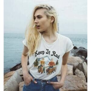 Indy Cotton Keep It Rad Graphic Western Tee Medium